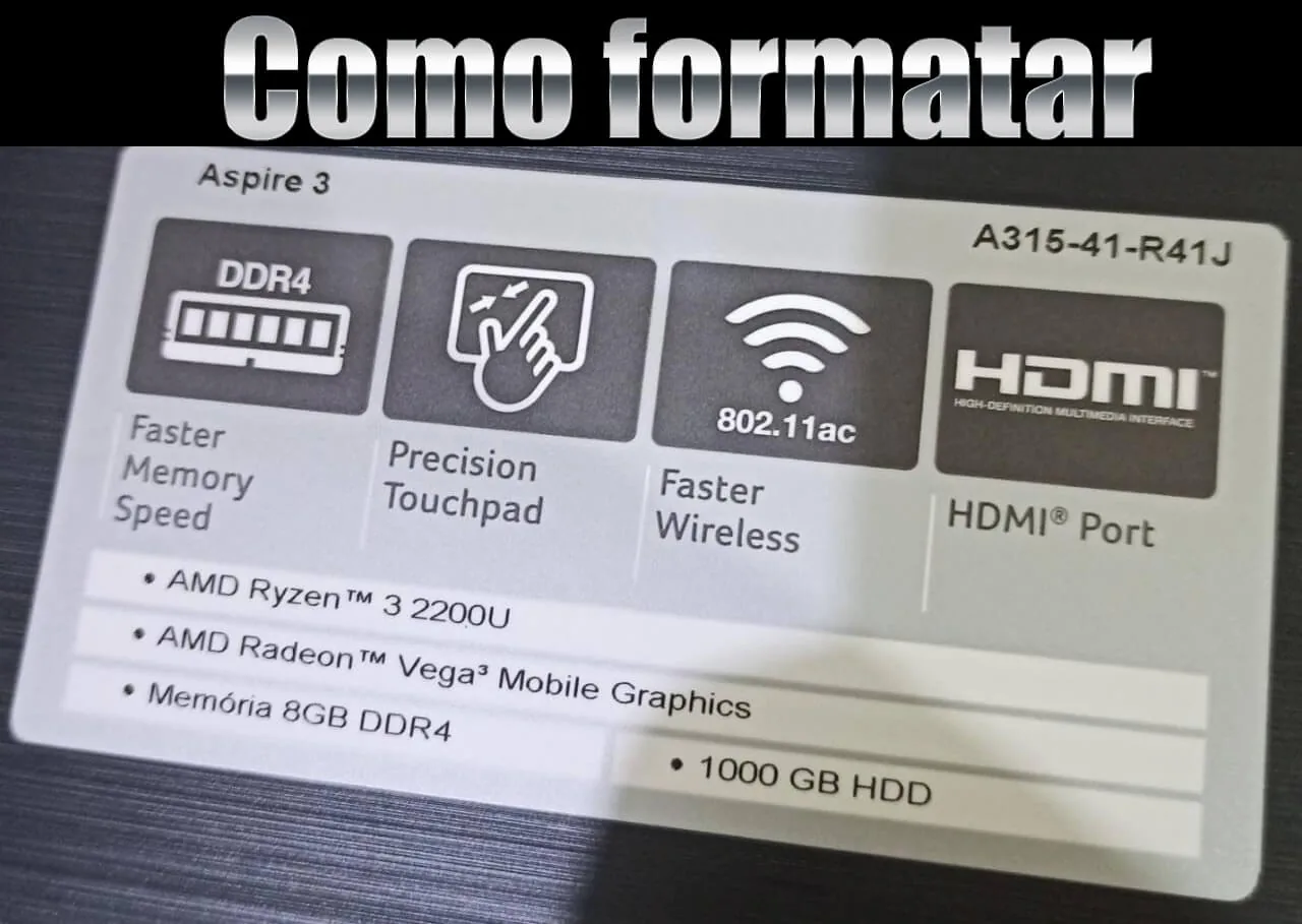 Como formatar Acer Aspire